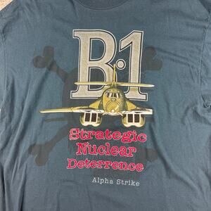B1 Bomber Plane Shirt The Bone Strategic Nuclear Deterrence XXL
